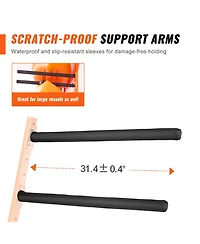 Sevorley Wall-Mounted Kayak Storage Rack, Steel 4-Kayak Holder with Adjustable Padded Arms, 400 lb Capacity