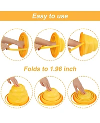 homfan Multipurpose Silicone Collapsible Beach Toys Set, 3 Piece Bucket with Shovels and Sand Molds for Kids Travel and Camping