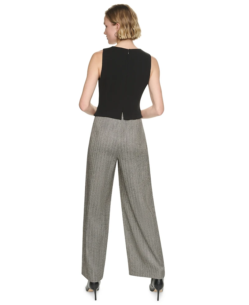 Dkny Women's Sleeveless V-Neck Wide-Leg Jumpsuit