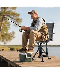 Sevorley 360 Degree Silent Swivel Hunting Chair, Foldable Steel Blind Seat, 350 lb Capacity