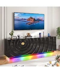 Vlsrka 63" Modern Tv Stand with Motion Sensor Led Light and Built-In Charging