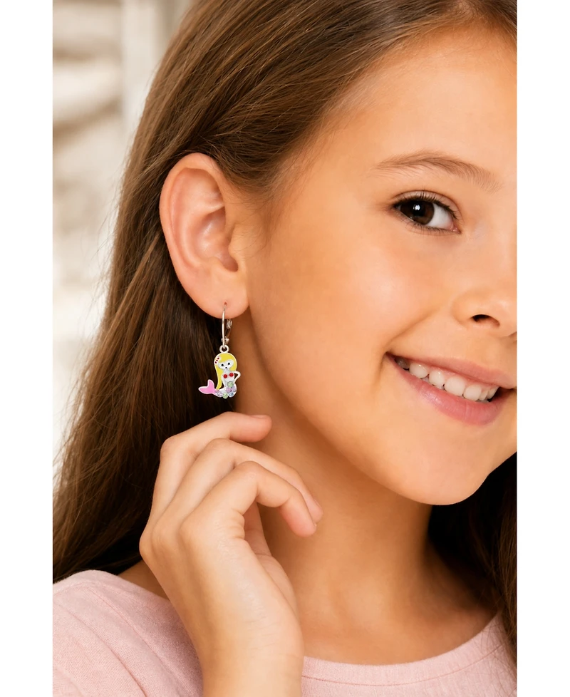 Chanteur Kids Mermaid Hypoallergenic Earrings for Girls with Sterling Silver Leverbacks