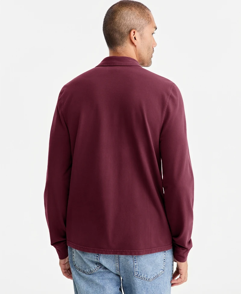 Sun + Stone Men's Long-Sleeve Pocket Polo, Macy's Exclusive