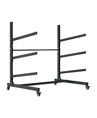 Sevorley Rolling Kayak Storage Rack for 3 Kayaks, Freestanding Steel Stand with Lockable Wheels, 200 lb Capacity