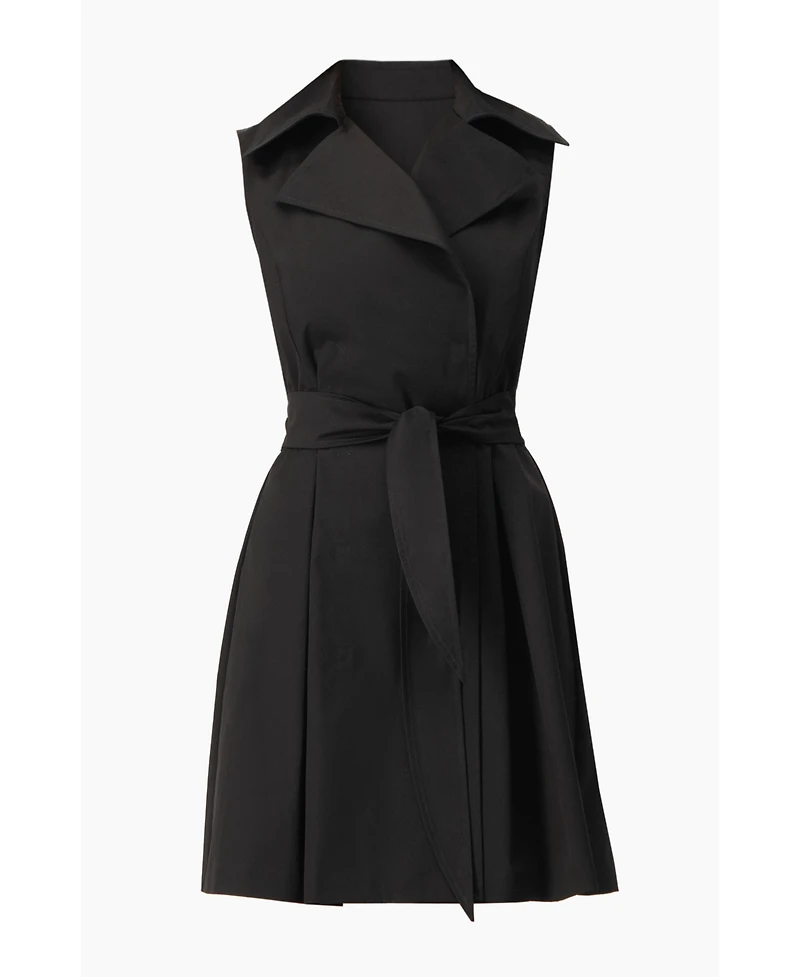 Ivonne Women's Belted Sleeveless Trench-Style A-Line Mini Dress