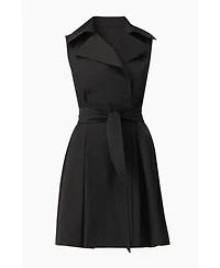 Ivonne Women's Belted Sleeveless Trench-Style A-Line Mini Dress