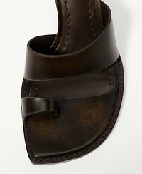 Mango Women's Leather Block-Heel Sandals