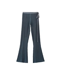 Mango Women's Bow Detail Ribbed Flared Pants