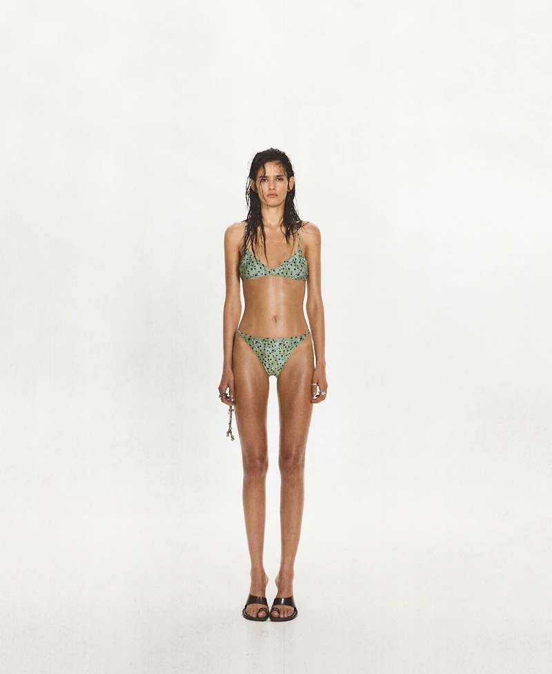 Mango Women's Printed Triangle Bikini Top