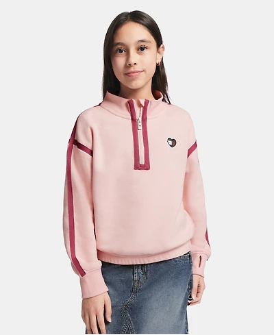 Tommy Hilfiger Girls' 7-16 Fleece Quarter-Zip Sweatshirt