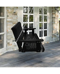 Innovaze 2 Seater 4 Ft Hdpe Porch Swing with 18/8 Stainless Steel Bolts, Ergonomic Design, Ultra Weather-Resistant, for Outdoor Patio Garden Yard (Nav