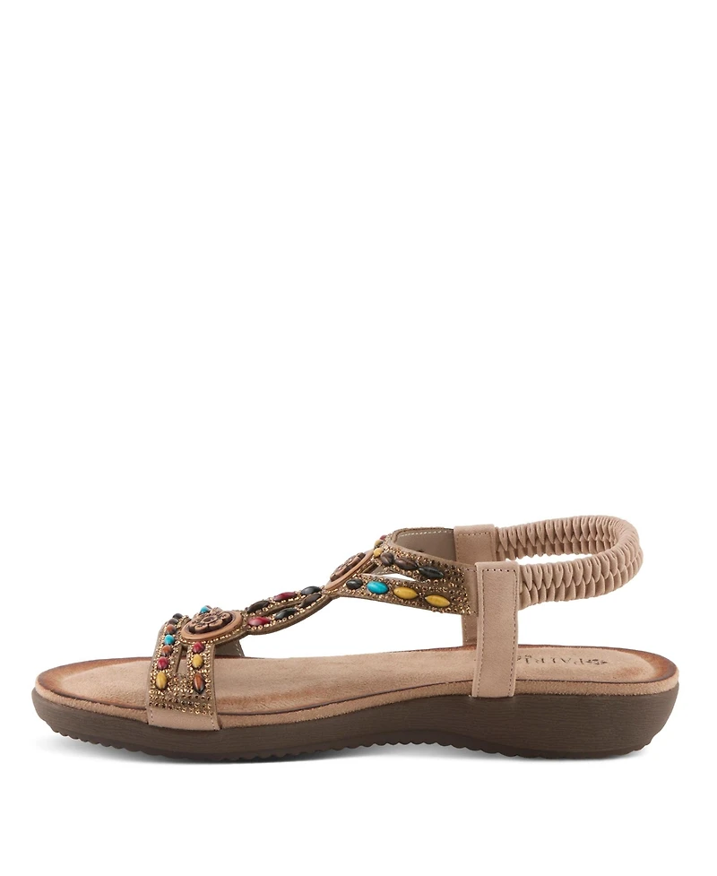 Patrizia Women's Ponyo Ankle Strap Slip-On Sandal Faux Fur with Lining