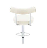 Maison Boucle Set of 2 Soft Velvet Upholstered Swivel Adjustable Bar Stools, 360-Degree Swivel Counter-Height Bar Chairs, Chrome Silver Base