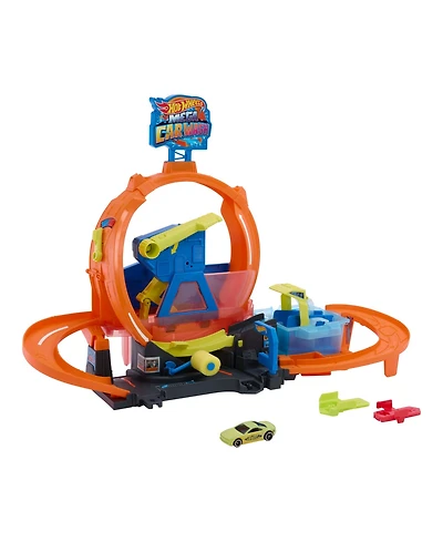 Hot Wheels 1:64 Scale City Mega Loop Car Wash Playset with Color Shifters Vehicle