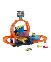 Hot Wheels 1:64 Scale City Mega Loop Car Wash Playset with Color Shifters Vehicle
