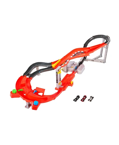 Hot Wheels 1:64 Scale Racing Formula 1 Downhill Circuit Race with 3 F1 Die-Cast Toy Cars