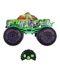Hot Wheels 1:15 scale Monster Trucks Mutant Chaos Wreckin Wolf Rc, Battery-Powered Remote-Control Toy