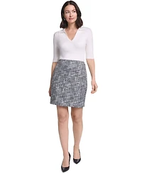 Calvin Klein Women's Tweed Plaid-Mini Skirt