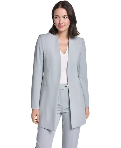 Calvin Klein Women's Collarless Open-Front Long Topper Jacket
