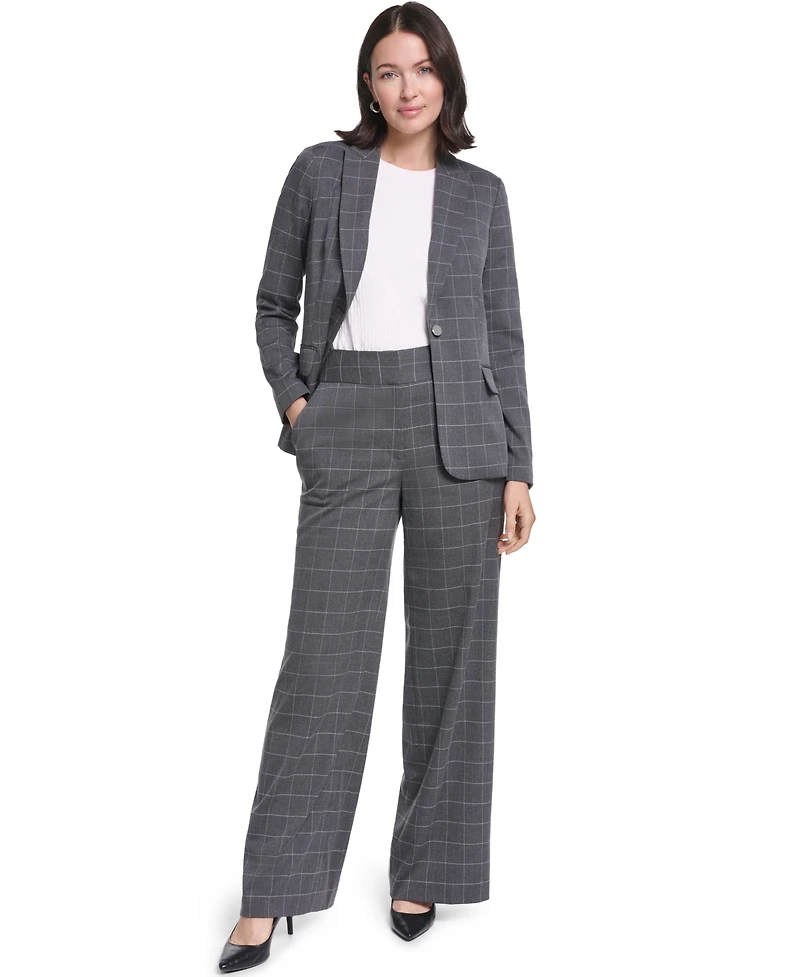 Calvin Klein Women's One-Button Notch Lapel with Front Pockets Jacket