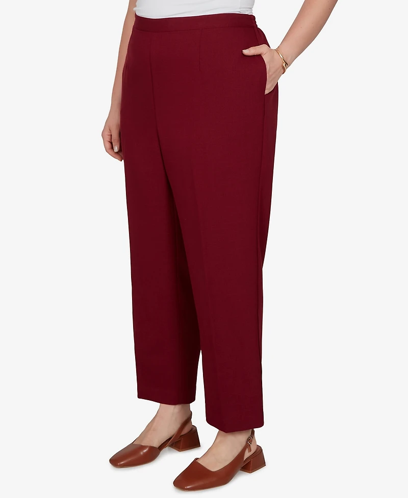 Alfred Dunner Plus Union Square Textured Cranberry Pants