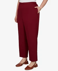 Alfred Dunner Plus Union Square Textured Cranberry Pants