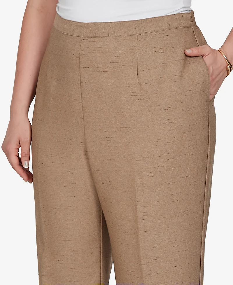 Alfred Dunner Plus Union Square Neutral Woven Pants