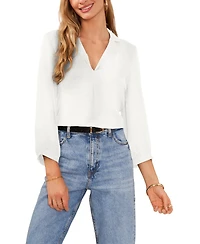 Vince Camuto Women's Collared V-Neck Top