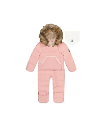 Deux par Baby Girl Snug One Piece Snowsuit Adapted for Car Seats Pale Dusty