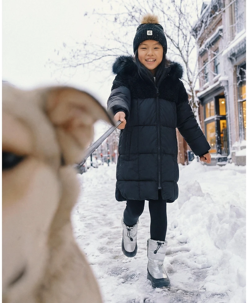 Deux par Deux Little and Big Girl ( size 6 to 14 ) Long Winter Puffer Coat