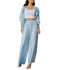 Cupshe Women's Wide-Leg Long-Sleeve Collared 2-Piece Pant Set