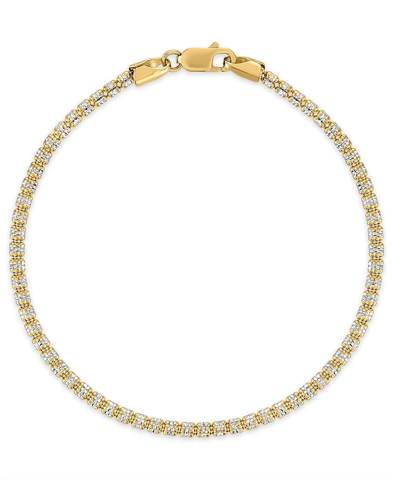 Macy's Two-Tone Ice Chain Bracelet in 10k Yellow Gold