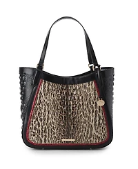 Brahmin Aliza Ocelot Calgary Large Leather Tote Handbag
