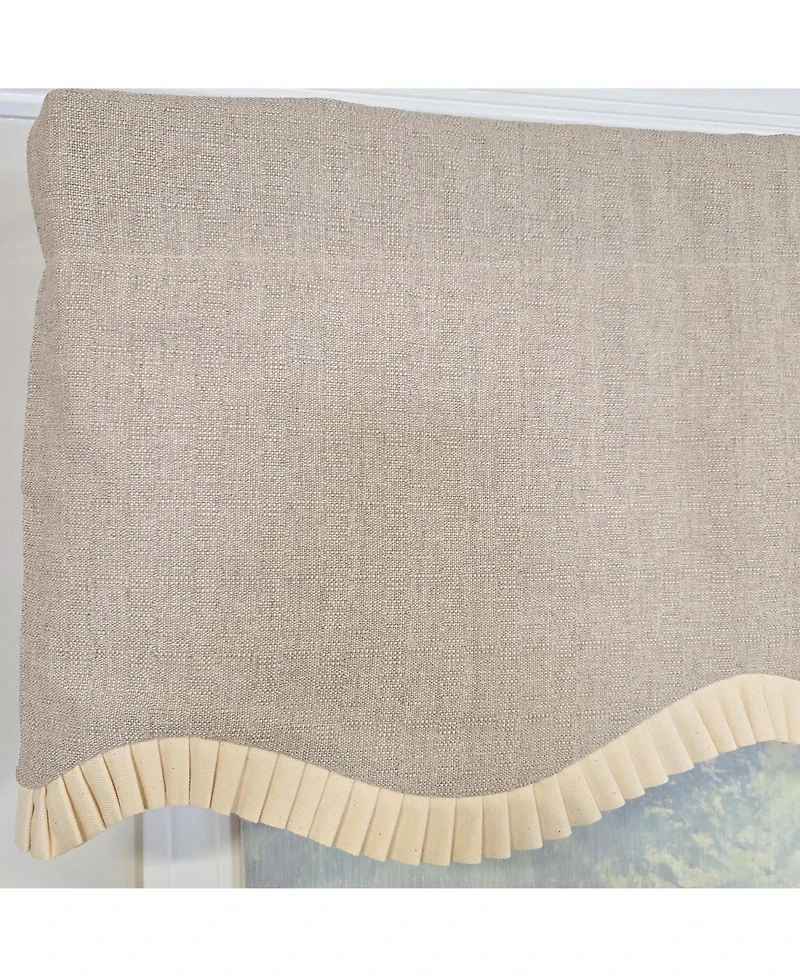 Rlf Home Denton Ruffled Provance Window Valance 100percentage Cotton Lined Rod Pocket