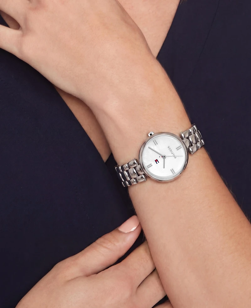 Tommy Hilfiger Women's Quartz Silver-Tone Stainless Steel Bracelet Watch 26mm