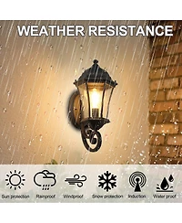 Asagikoiai 2-Pack Metal Outdoor Wall Lanterns, Waterproof Sconce Lights for Garage, Patio, Porch
