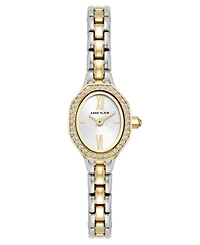 Anne Klein Women's Quartz Oval Silver Dial Two-Tone Alloy Metal Bracelet Watch 18mm