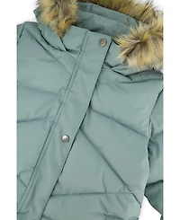 Deux par Toddler ( 2T to 5T ) Girl Long Winter Puffer Coat Sage