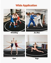 Sevorley Roll-Up Wrestling Mat, 10 x 10 ft Xpe Foam Martial Arts Training Mat with Circles
