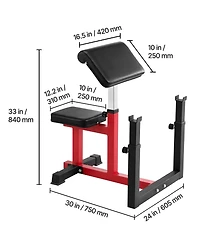 Sevorley Adjustable Weight Bench with Leg Extension and Preacher Curl, 440 lb Capacity