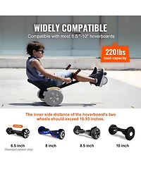 Sevorley Hoverboard Go-Kart Seat Attachment for Kids and Adults, Adjustable Frame, Fits 6.5" to 10" Boards
