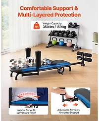Sevorley Heavy Duty Inversion Table, 350 lb Capacity Back Stretcher with Adjustable Armrests