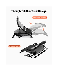 Sevorley Foldable Kayak Seat with Adjustable Back Support, 1.3" Raised Cushion and Aluminum Alloy Frame