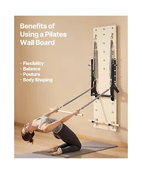 Sevorley Wall Mounted Pilates Reformer, Maple Springboard with Resistance Springs