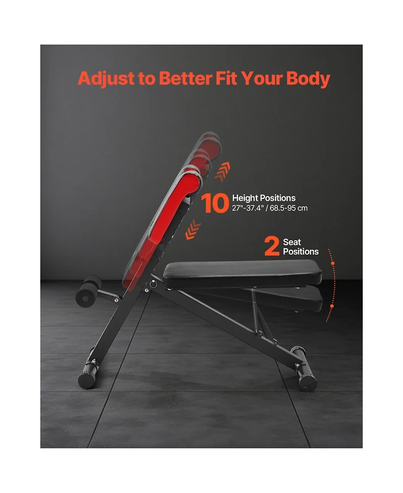 Sevorley Adjustable Roman Chair Hyperextension Weight Bench, Foldable Full-Body Home Gym Equipment, 330 lbs