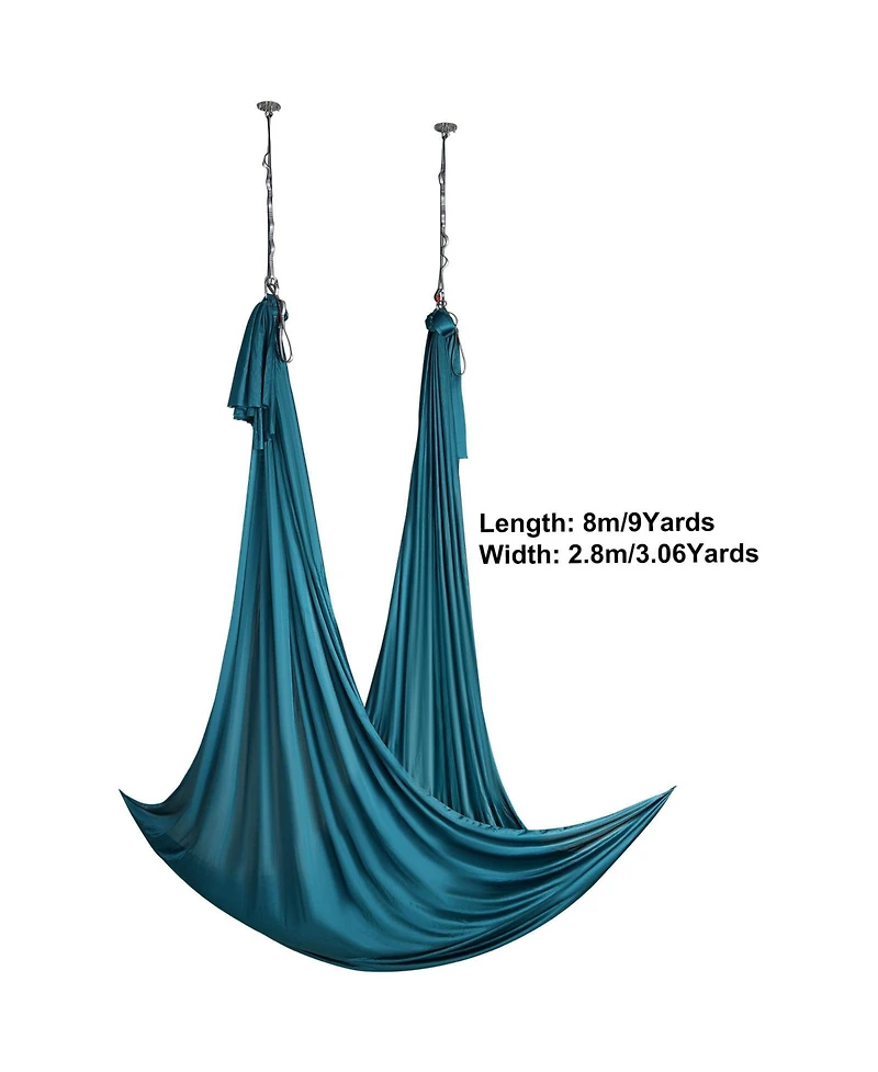 Sevorley Aerial Silk Yoga Swing Kit, 8.7 Yards, Nylon Hammock with Rigging Hardware, Green