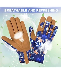 Xdovet Women Leather Garden Gloves Thorn Proof Working