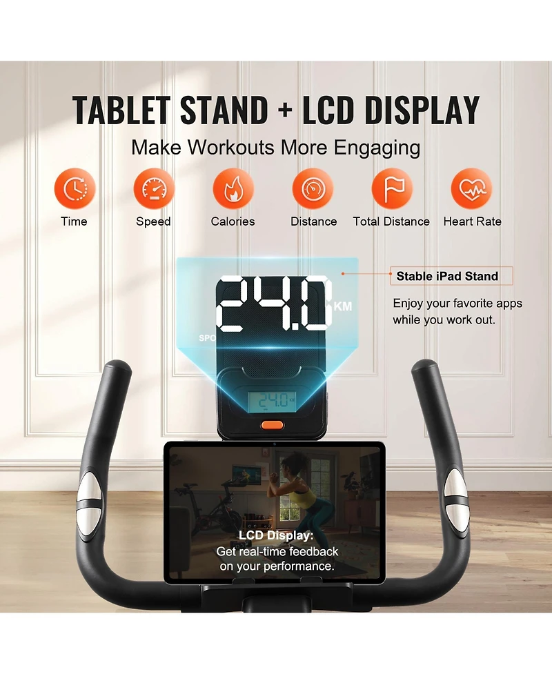Sevorley Indoor Cycling Exercise Bike, Magnetic Resistance, Belt Drive, Lcd Monitor, 35 lbs Flywheel