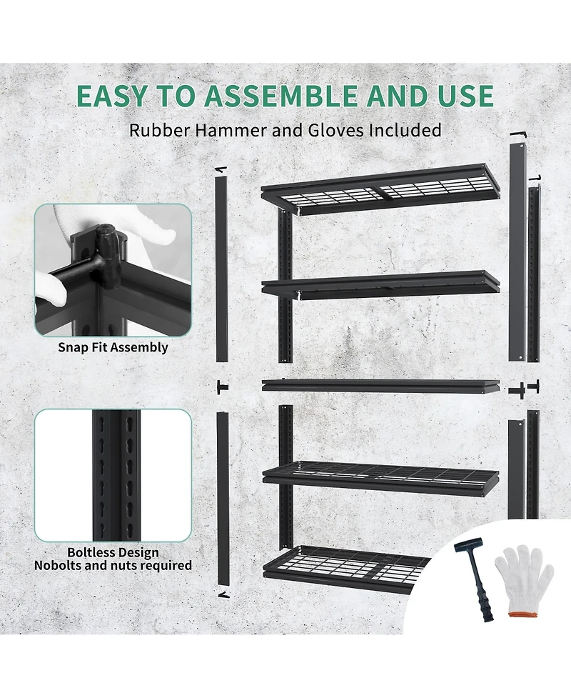 Boyel Living Heavy Duty Storage Rack 400lb Shelf Adjustable Steel