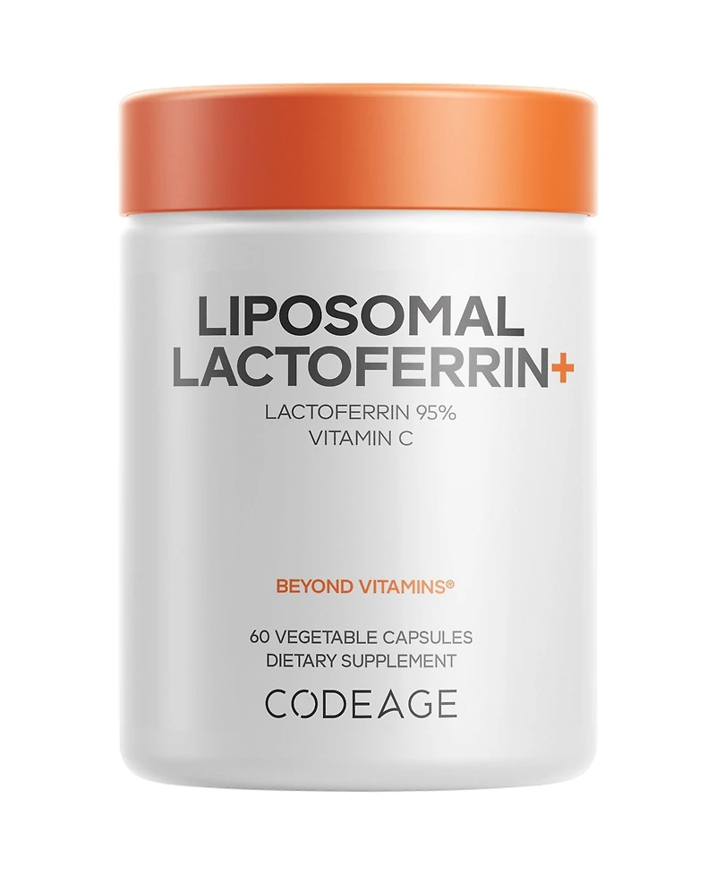 Codeage Liposomal Lactoferrin Plus, Bovine Lactoferrin, Vitamin C Acorbic Acid, Non-gmo, 60 Capsules